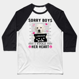 White Labrador Sorry Boys I Stole Her Heart Valentine Baseball T-Shirt